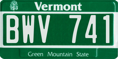 VT license plate BWV741