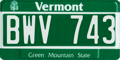 VT license plate BWV743