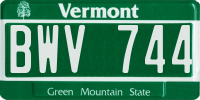 VT license plate BWV744