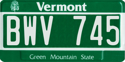 VT license plate BWV745