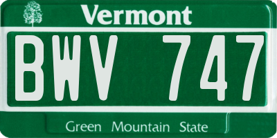 VT license plate BWV747