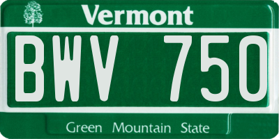 VT license plate BWV750
