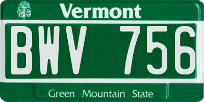 VT license plate BWV756