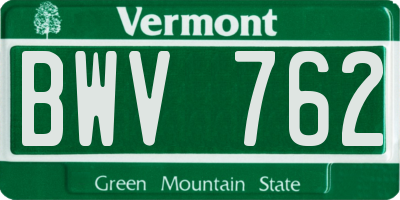 VT license plate BWV762