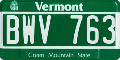 VT license plate BWV763