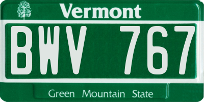 VT license plate BWV767