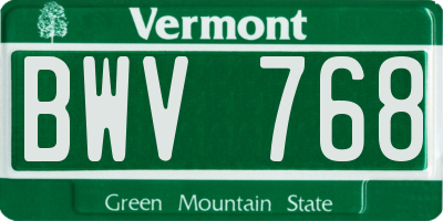 VT license plate BWV768