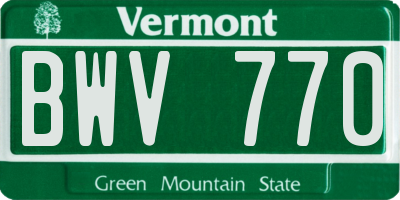 VT license plate BWV770