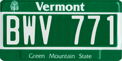 VT license plate BWV771