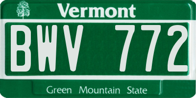 VT license plate BWV772