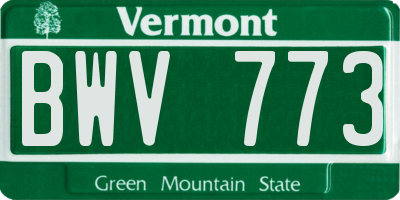 VT license plate BWV773