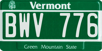 VT license plate BWV776