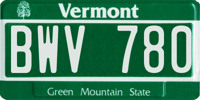 VT license plate BWV780
