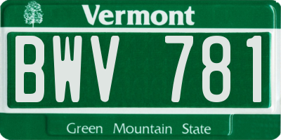 VT license plate BWV781
