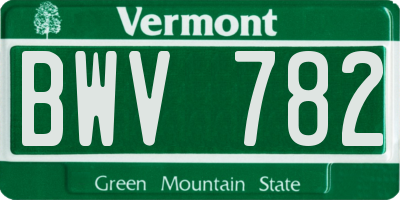 VT license plate BWV782