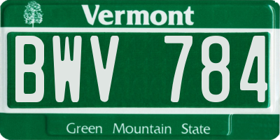 VT license plate BWV784