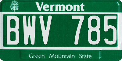 VT license plate BWV785