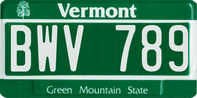 VT license plate BWV789