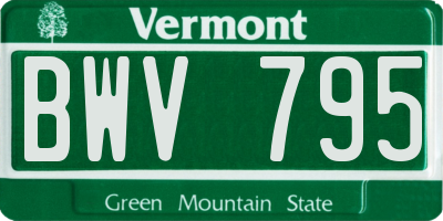 VT license plate BWV795