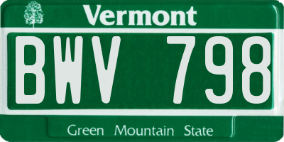 VT license plate BWV798