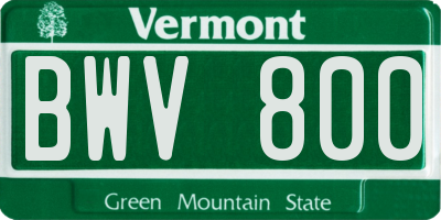 VT license plate BWV800