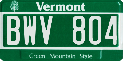 VT license plate BWV804