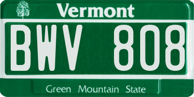 VT license plate BWV808