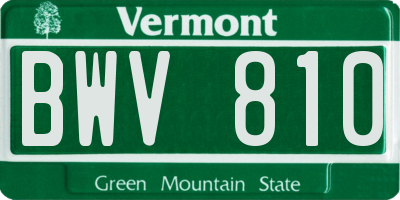 VT license plate BWV810