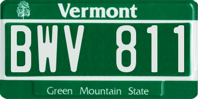 VT license plate BWV811