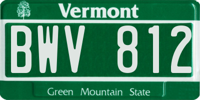 VT license plate BWV812