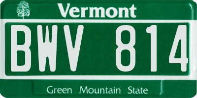 VT license plate BWV814