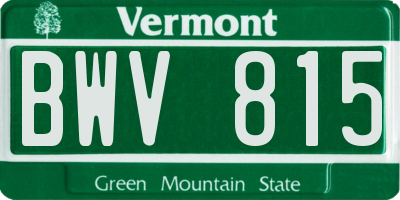 VT license plate BWV815