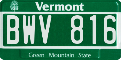 VT license plate BWV816