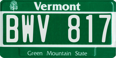 VT license plate BWV817