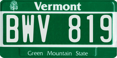 VT license plate BWV819