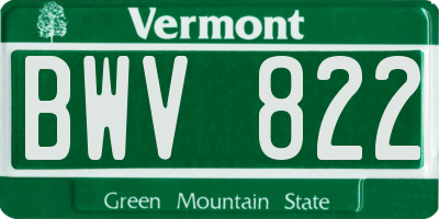 VT license plate BWV822