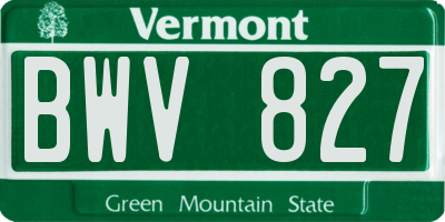 VT license plate BWV827