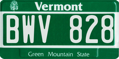 VT license plate BWV828