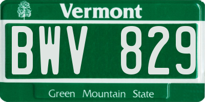 VT license plate BWV829