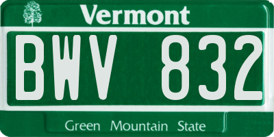VT license plate BWV832