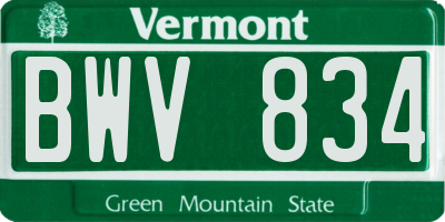 VT license plate BWV834