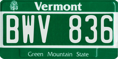 VT license plate BWV836