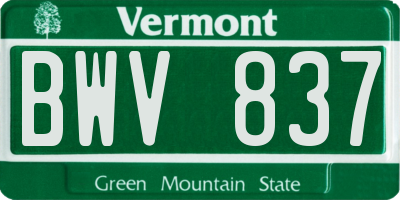VT license plate BWV837