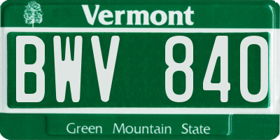 VT license plate BWV840