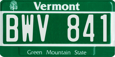 VT license plate BWV841