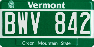 VT license plate BWV842