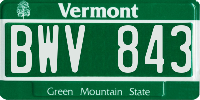 VT license plate BWV843