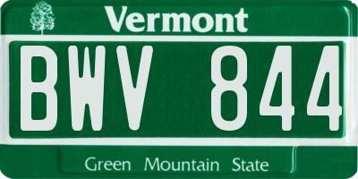 VT license plate BWV844