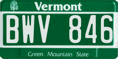 VT license plate BWV846