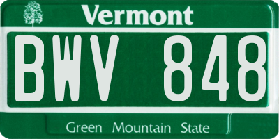 VT license plate BWV848